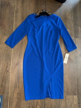 Calvin Klein Cobalt Blue Midi Sheath Dress